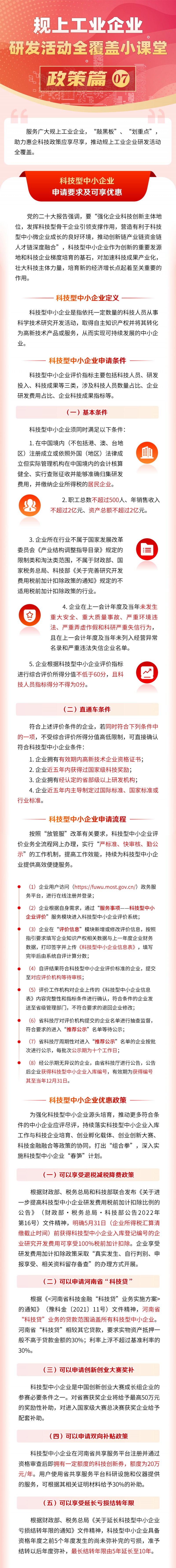 規上工業企業研發活動全覆蓋小課堂--科技型中小企業申請要求及可享優惠